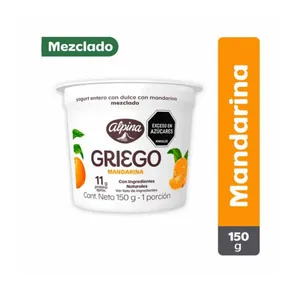 Yogurt griego alpina mezclado mandarina x 150 grs