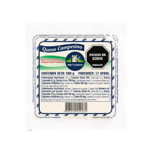 Queso lacteos betania campesino x 500 grs al vacio Queso lacteos betania campesino x 500 grs al vacio