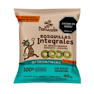 Rosquillas integrales naturela arroz quinua x 40 grs amaranto spirulina
