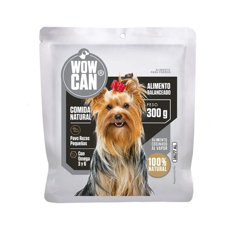 ALIMENTO COCIDO WOW CAN COMIDA NATURAL PAVO RAZA PEQUEÑA X 300 GRS ALIMENTO COCIDO WOW CAN COMIDA NATURAL PAVO RAZA PEQUEÑA X 300 GRS