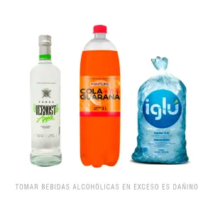 Pack (1 Vodka Vernost Apple X 750 Ml + 1 Bebida Carbonatada Fontlife Sabor Guaraná Botella X 2 Lts + 1 Hielo Iglu Bolsa X 1.5 Kg)
