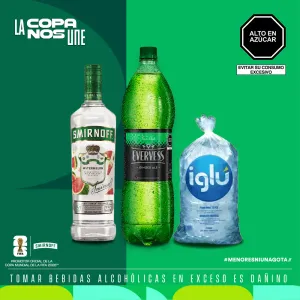 Pack (1 Evervess x 1.5 Lt + 1 Vodka Smirnoff Watermelon x 700 Ml + 1 Hielo 1.5 Kg)