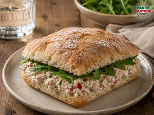 Sandwich toscano chico Siena (queso crema-atún-pimentón-albahaca)