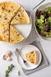 Quiche de poro con champiñones