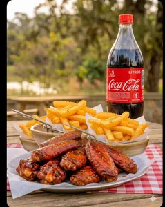 Alitas BBQ. Familiares + PAPAS + BEBIDA