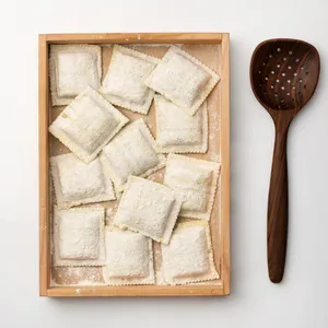 Raviolón alcachofa almendra