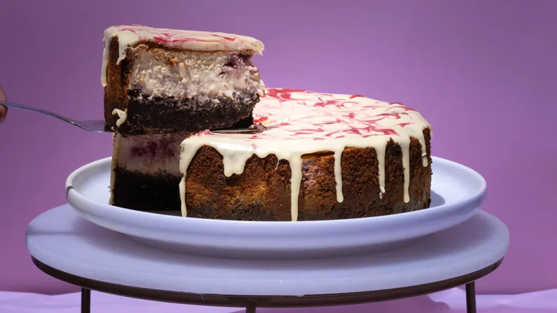 Trozo torta Cheesecake brownie keto Trozo torta Cheesecake brownie keto