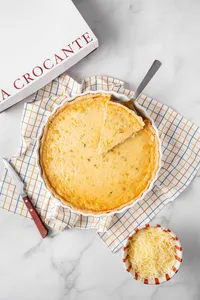 Quiche de poro con jamón glaseado