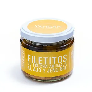 Filetitos de trucha ahumada ajo-jengibre