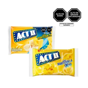 Pack (1 Pop Corn Act II Mantequilla x 80 g + 1 Pop Corn Act II Extra Mantequilla x 80 g)