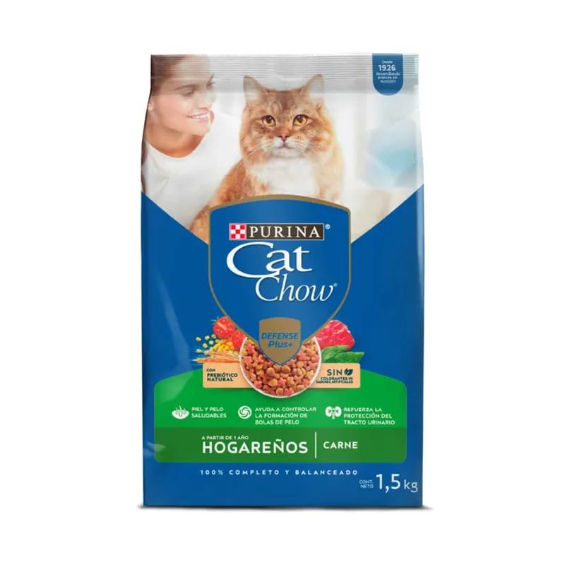 CONCENTRADO CAT CHOW HOGAREÑOS A PARTIR DE 1 AÑO CARNE X 1.5 KG CONCENTRADO CAT CHOW HOGAREÑOS A PARTIR DE 1 AÑO CARNE X 1.5 KG