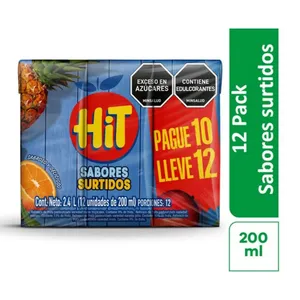 OFERTA REFRESCO HIT SURTIDO 200ML PAGUE 10 LLEVE 12