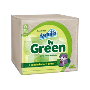 SERVILLETAS FAMILIA GREEN DOBLADAS 100UNI