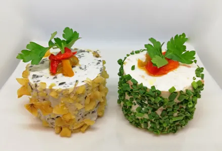 Timbales de queso crema salados