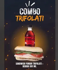 Promo Sandwich Funghi Trifolati + Bebida 591 ml (Coca o Sprite)