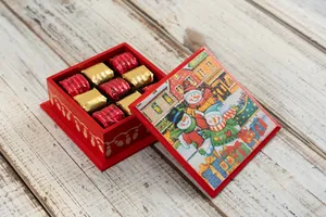 Caja de bombones navideña de madera