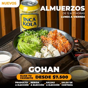 Gohan + Bebida + Salsa cortesía