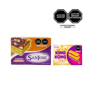 Pack (1 Turrón Tradicional San José Tradicional x 125 g + 1 King Kong de 3 Sabores x 80 g)