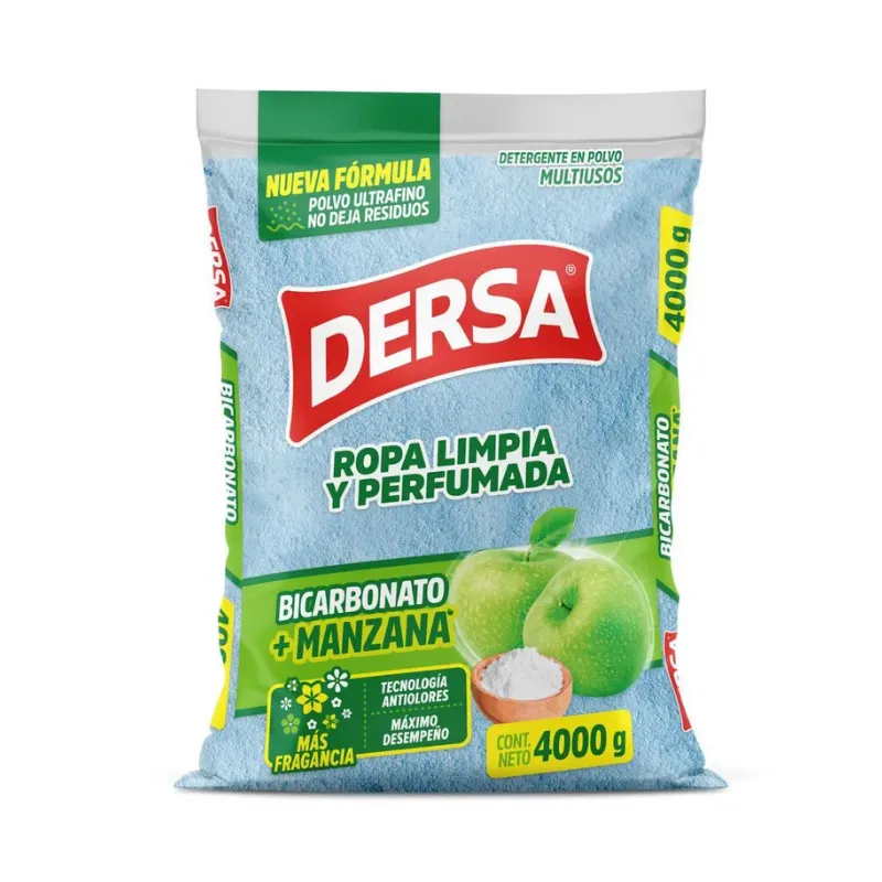 DETERGENTE DERSA MULTIUSOS BICARBONATO 4000G MANZANA DETERGENTE DERSA MULTIUSOS BICARBONATO 4000G MANZANA