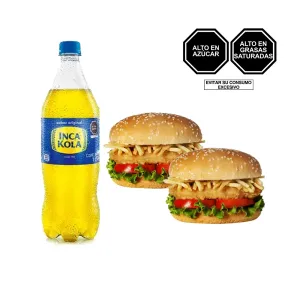 Pack (2 Pan Pollo Mega Crocante + 1 Inca Kola x 1 Lt)