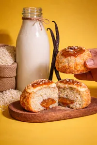 Chou arroz con leche, caramel au beurre salé