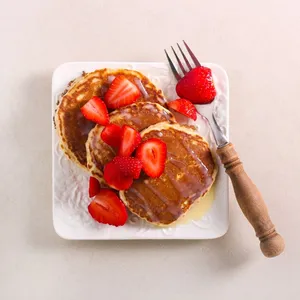 Panqueques de avena con fresas