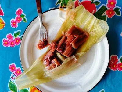 Tamal dulce de frutilla
