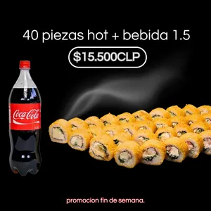 40 piezas hot + bebida 1.5