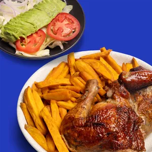 1/2 Pollo + Camote Frito + Ensalada Fresca