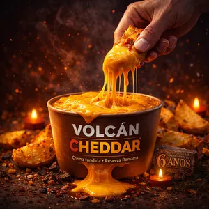 dip queso cheddar derretido