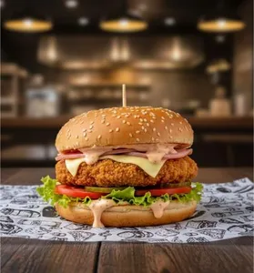 Hambuguesa de pollo apanado