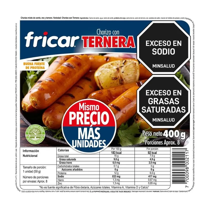 CHORIZO FRICAR TERNERA X 400 GRS CHORIZO FRICAR TERNERA X 400 GRS