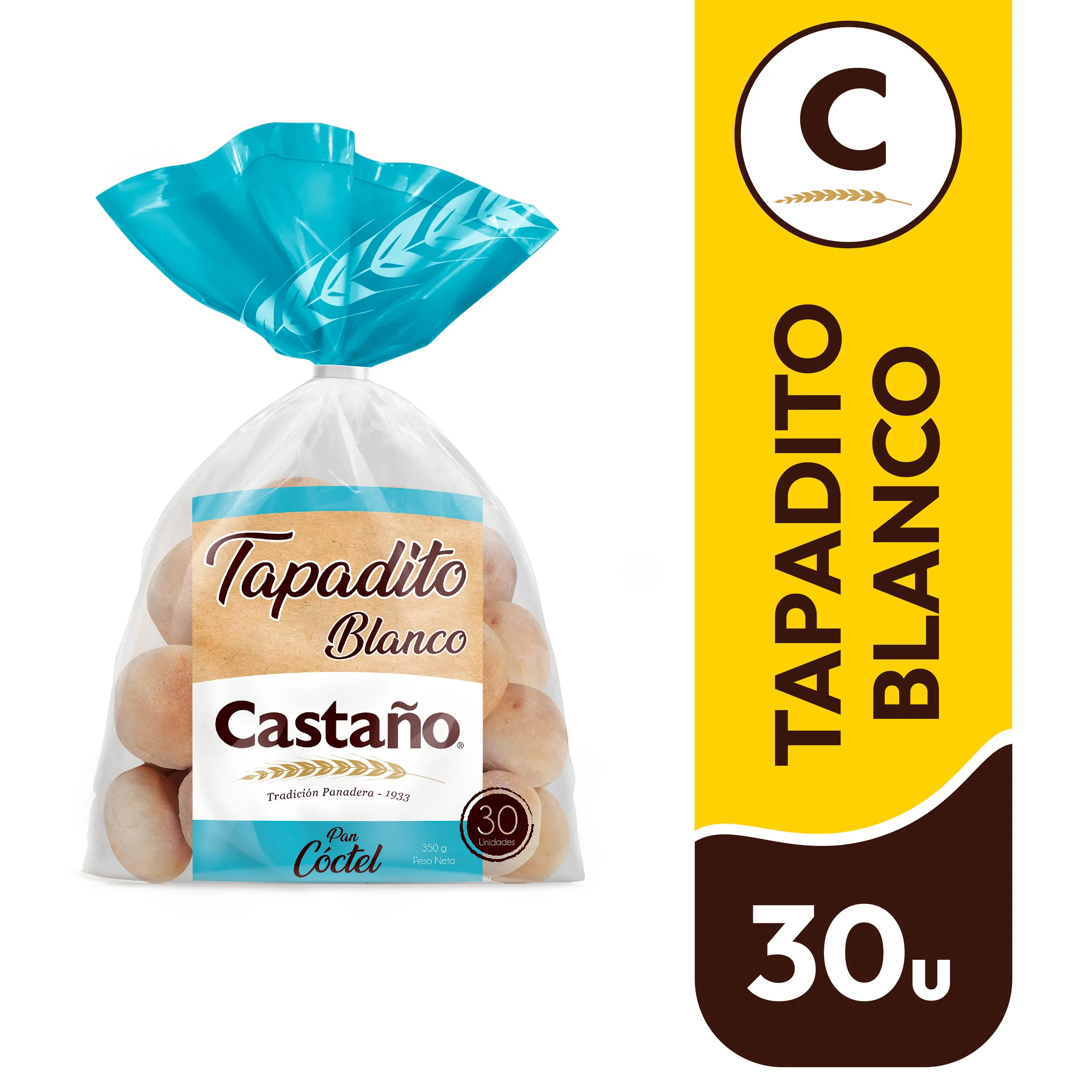 Pan Tapadito Blanco 30 unid - Castaño - Desde 1933