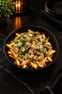 Papas Pollo Champiñón