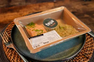 Salmón con Risotto al Pesto