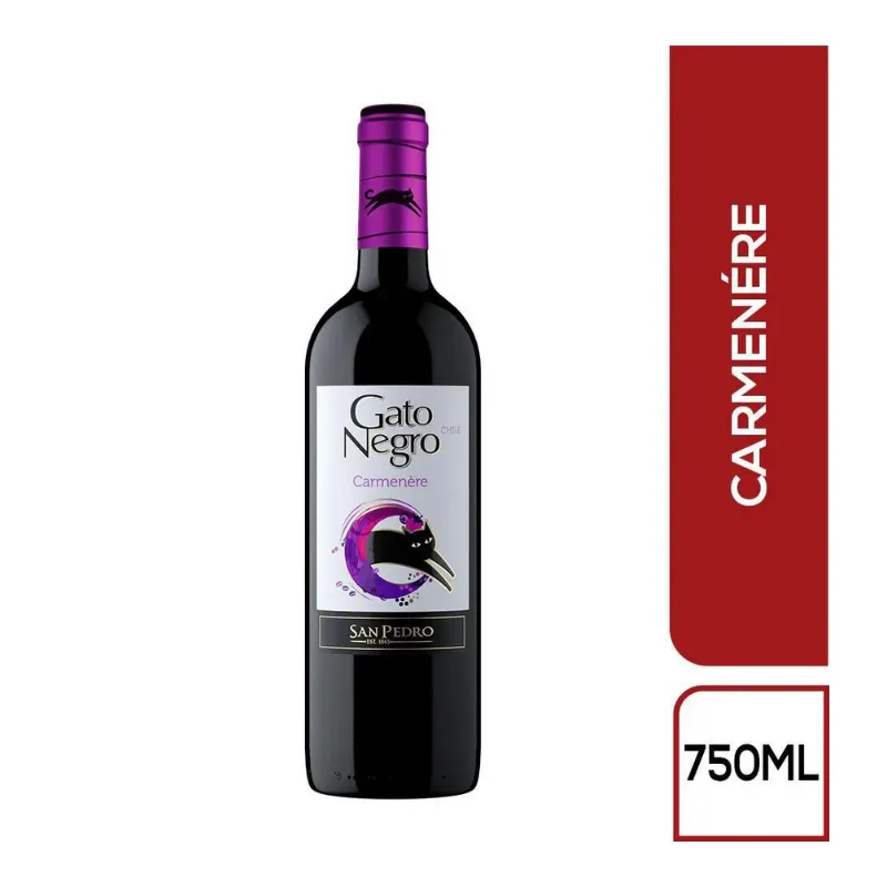 VINO SAN PEDRO GATO NEGRO CARMENERE X 750 ML