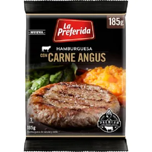 Hamburguesa con carne angus la preferida 185 g