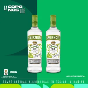 Pack 2 Vodka Smirnoff Green Apple x 700 Ml