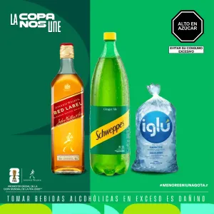 Pack (1 Whisky Johnnie Walker Red Label 750 ml + 1 Bebida Carbonatada Schweppes Ginger Ale 1.5 L + 1 Hielo Iglu 1.5 Kg)