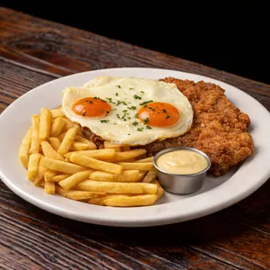 Milanesa de pollo a lo pobre