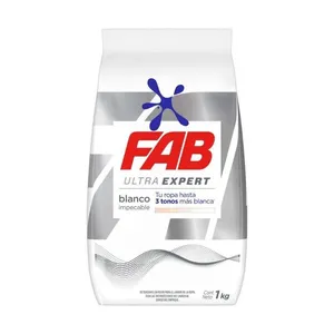 Detergente fab ultra expert blanco impecable x 1 kg