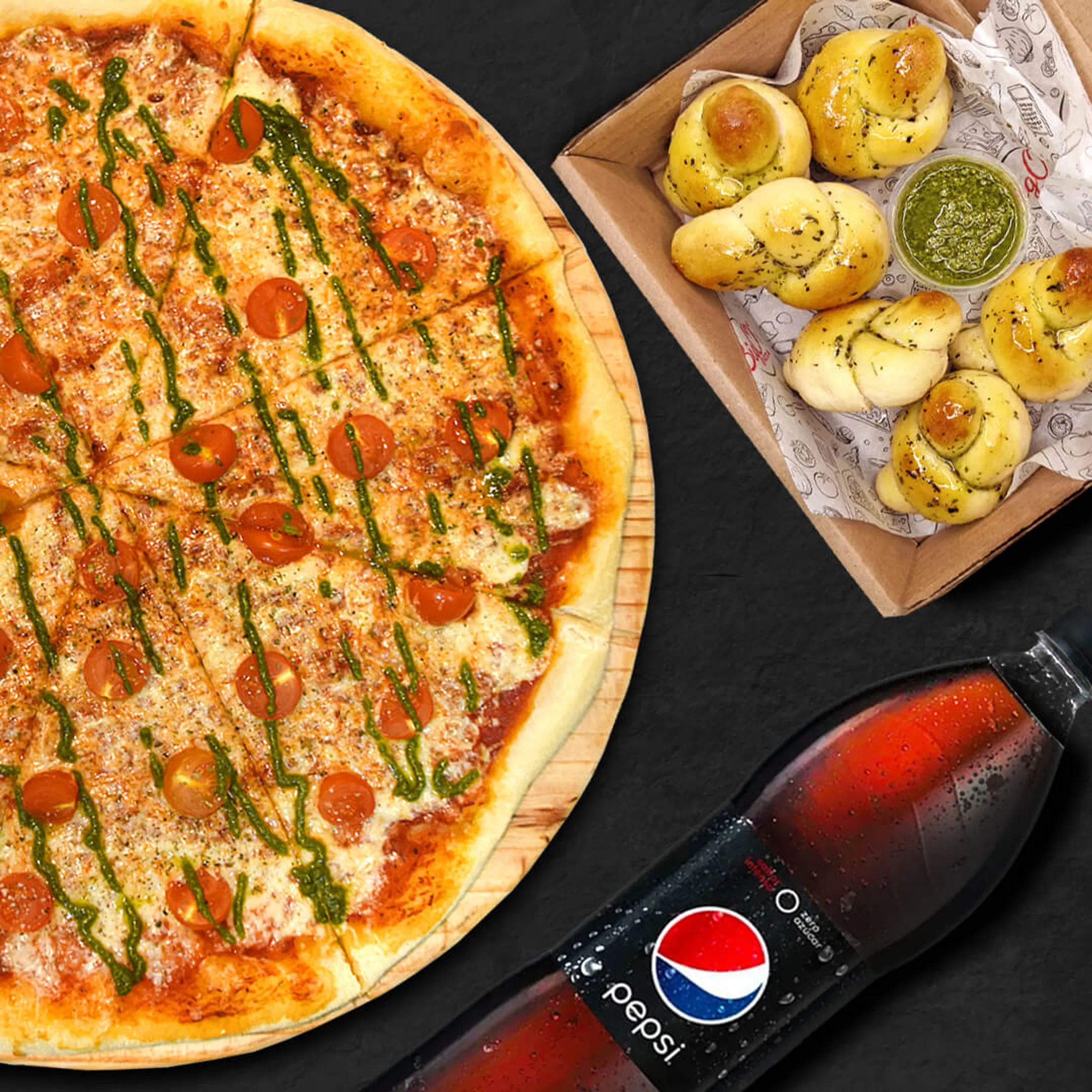 Family Size Pizza + Garlic… - BigO' Pizza | Restaurante