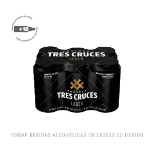 Cerveza Tres Cruces Lager Six Pack Lata 355ml