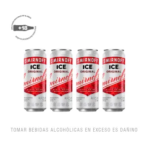 Pack (4 RTD Smirnoff Ice Red Lata x 350 ml)