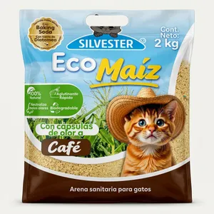 ARENA SANITARIA DE MAIZ SILVESTER 2KG CAFE