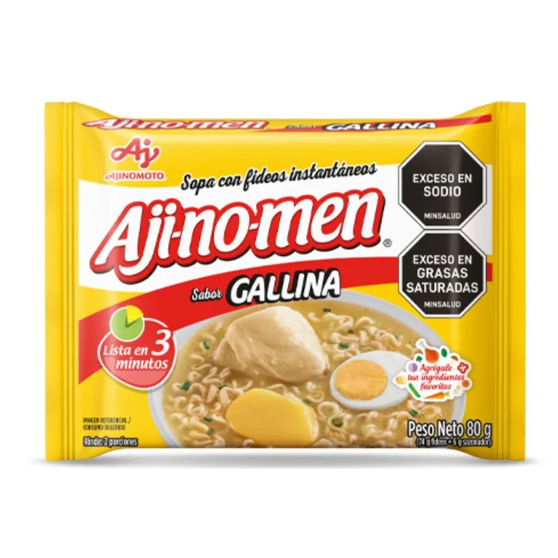 Sopa instantanea aji-no-men gallina x 80 grs con fideos