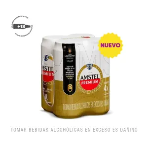 Cerveza Amstel Premium Fourpack Lata X 473ml