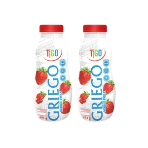 Pack 2 Yogurt Tigo Griego Bebible Fresa X 285 Gr