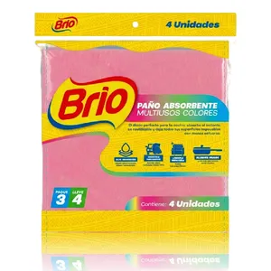 PAÑO ABSORBENTE BRIO MULTIUSOS COLORES  4UNI