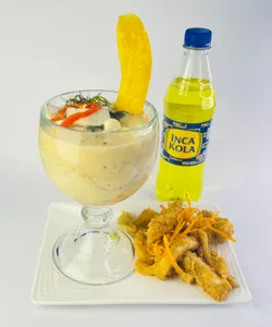 Leche de tigre con pota + bebida